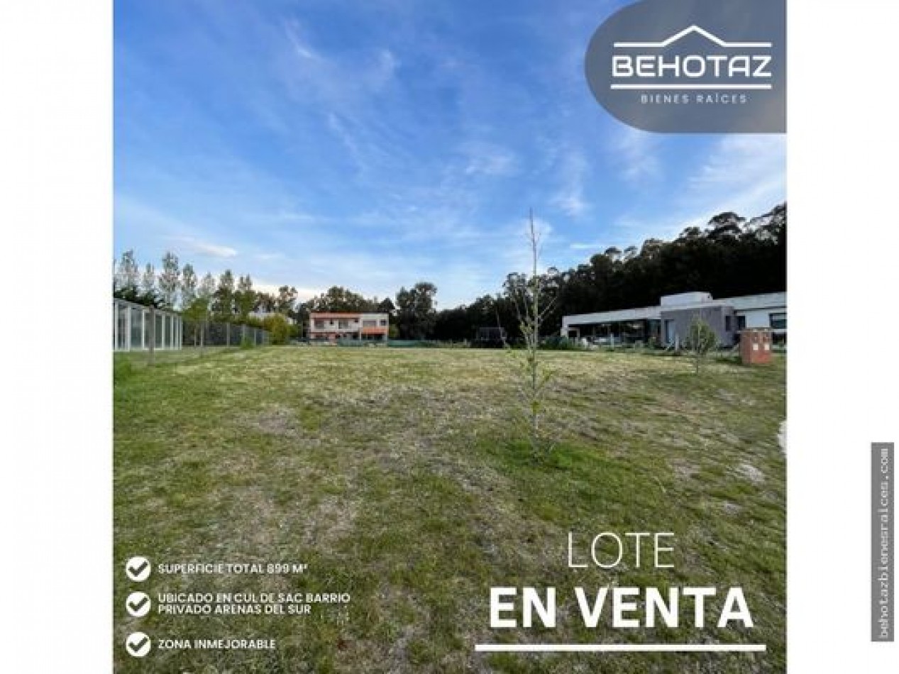 ()LOTE EN BARRIO PRIVADO ARENAS DEL SUR. MAR DEL PLATA
