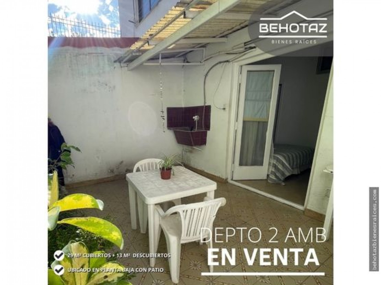 DEPARTAMENTO 2 AMBIENTES CON AMPLIO PATIO EN VENTA. MAR DEL PLATA.