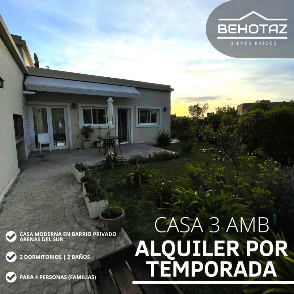 ()MODERNA CASA EN ALQUILER TEMPORARIO VERANO 2022-2023. BARRIO PRIVADO. MAR DEL PLATA