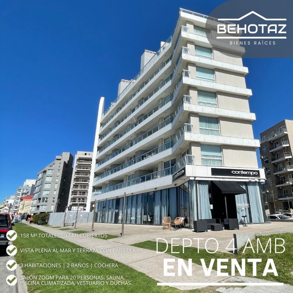 ()DEPARTAMENTO DE CUATRO AMBIENTES CON TERRAZA PROPIA FRENTE AL MAR. MAR DEL PLATA.