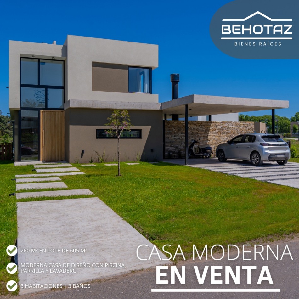 ()MODERNA CASA DE DISENO CON PISCINA EN BARRIO PRIVADO RUMENCO JOVEN. MAR DEL PLATA