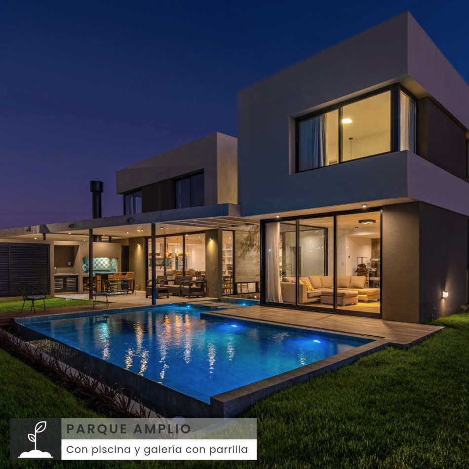 ()MODERNA CASA DE DISENO CON PISCINA EN BARRIO PRIVADO RUMENCO JOVEN. MAR DEL PLATA