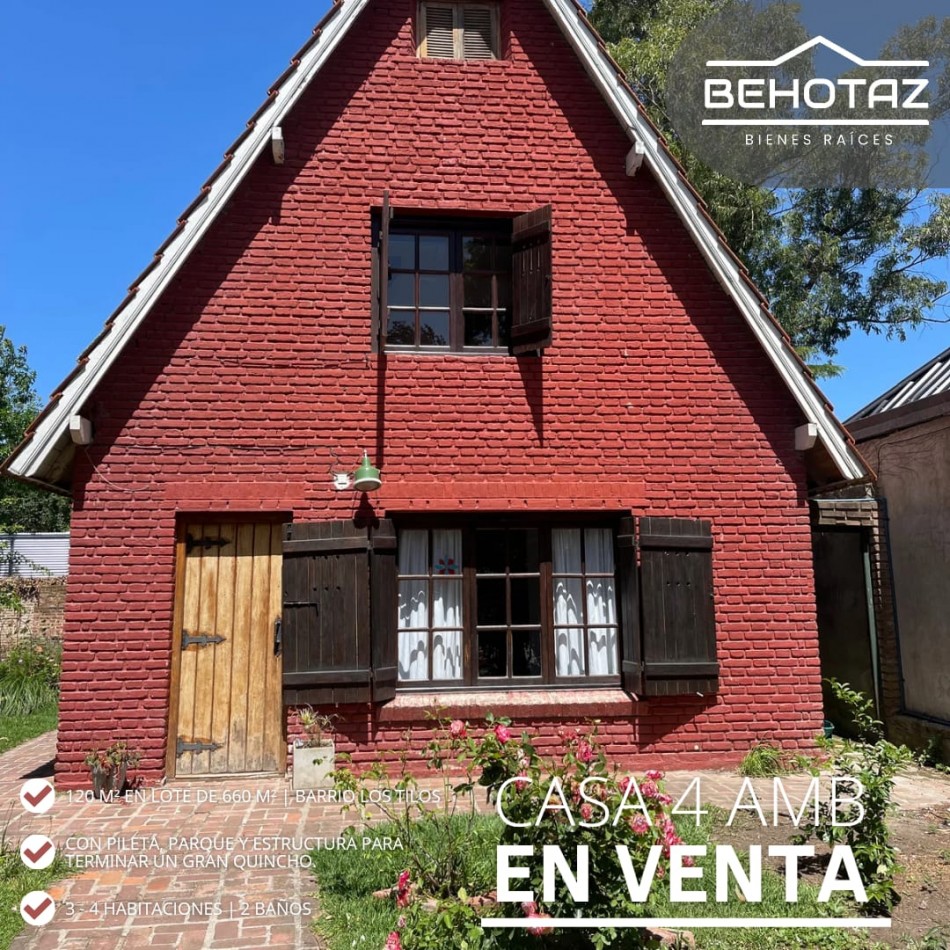 CASA EN VENTA 4 AMBIENTES, CON PILETA EN LOS TILOS, MAR DEL PLATA.