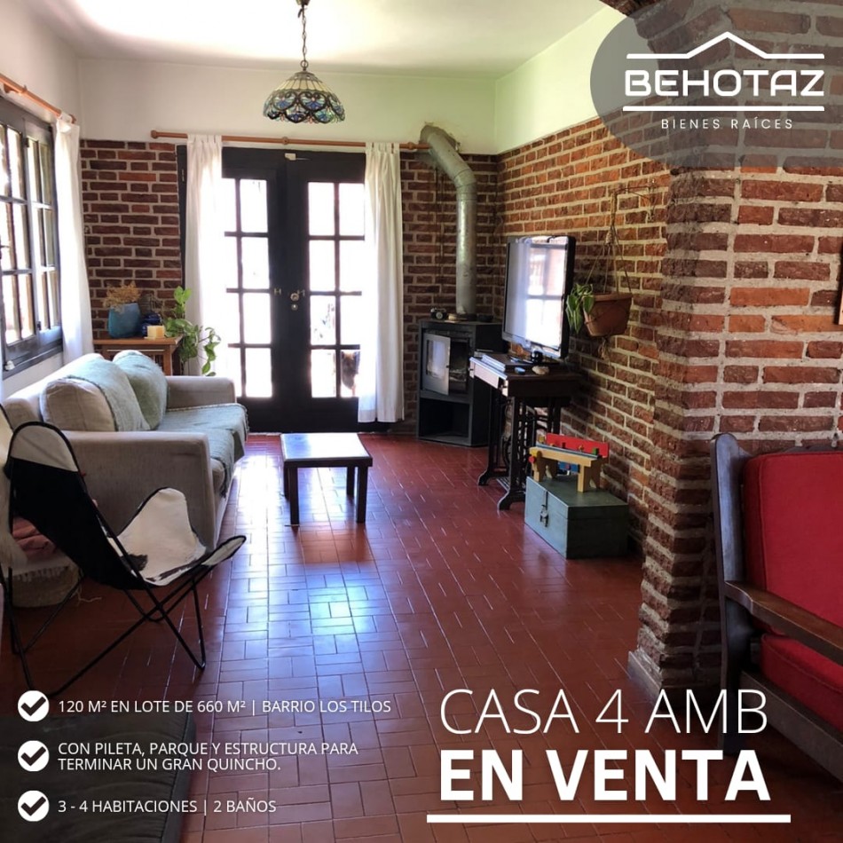 CASA EN VENTA 4 AMBIENTES, CON PILETA EN LOS TILOS, MAR DEL PLATA.