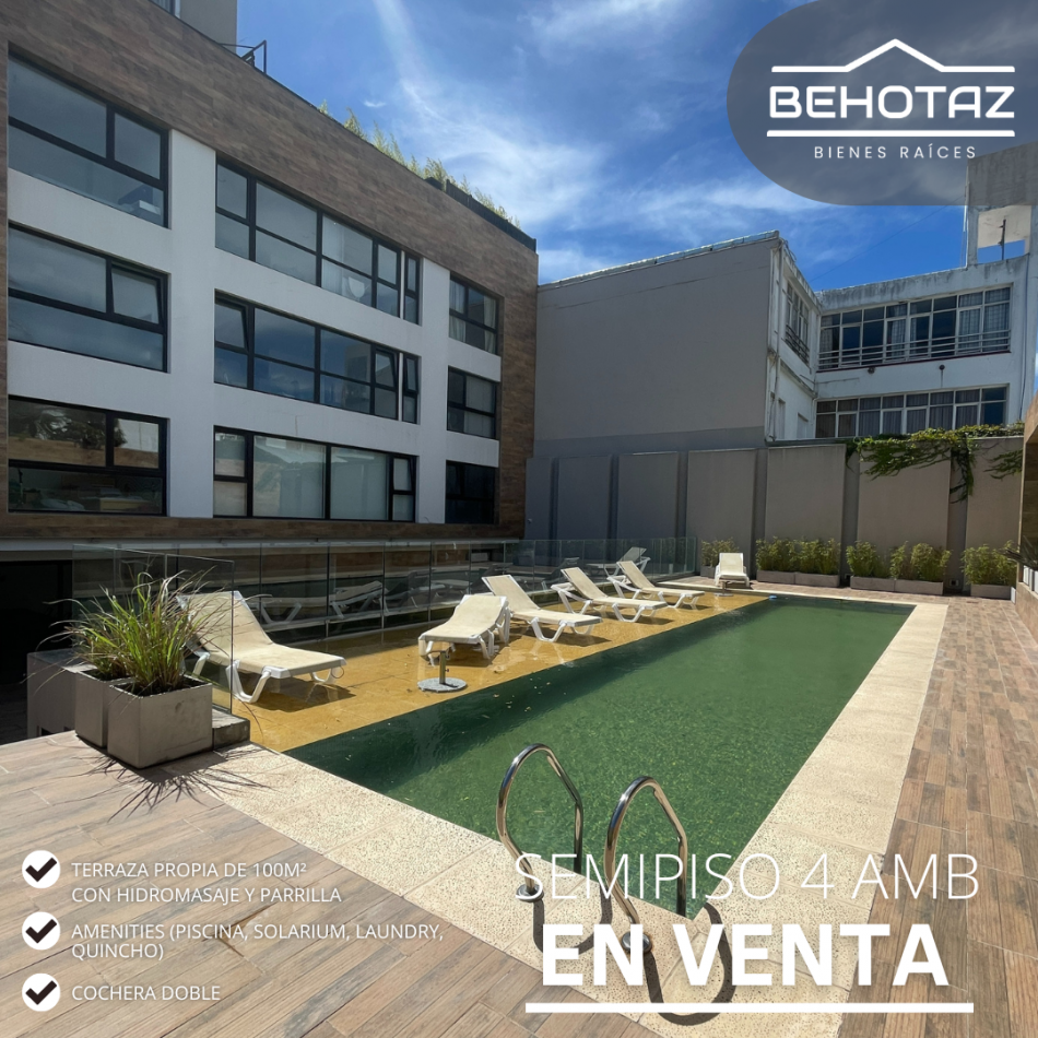 ()IMPORTANTE SEMIPISO CON TERRAZA PROPIA CON HIDROMASAJE Y COCHERA DOBLE. MAR DEL PLATA.