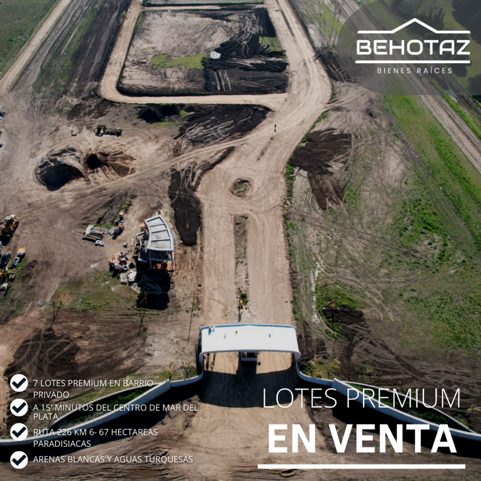 LOTES EN VENTA, MAR DEL PLATA. DEVELOPER AQUA, BARRIO PRIVADO.