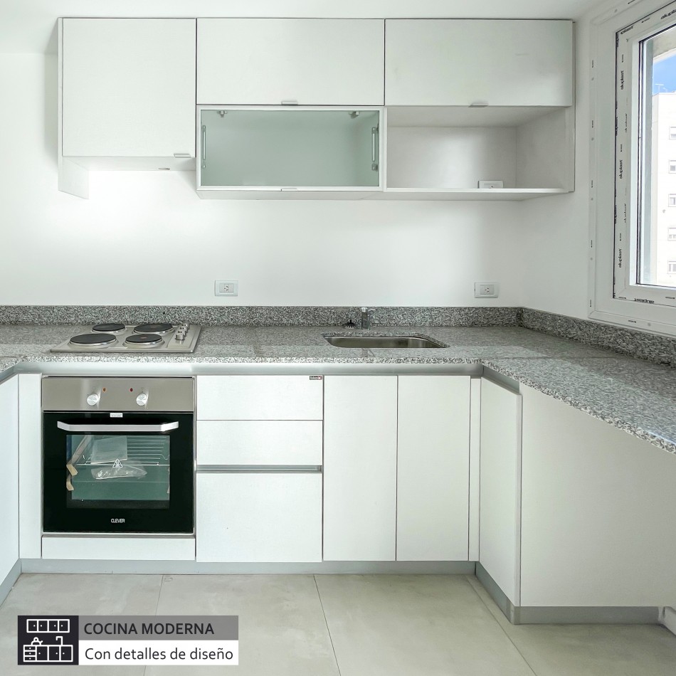 Departamento de 2 ambientes con cochera y balcon a la calle, a Estrenar!! En venta, Mar del Plata!
