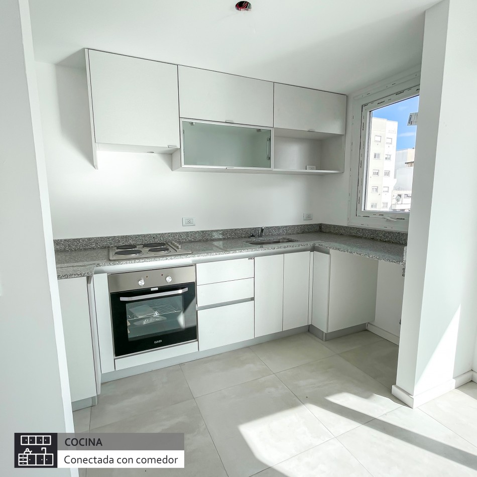 Departamento de 2 ambientes con cochera y balcon a la calle, a Estrenar!! En venta, Mar del Plata!