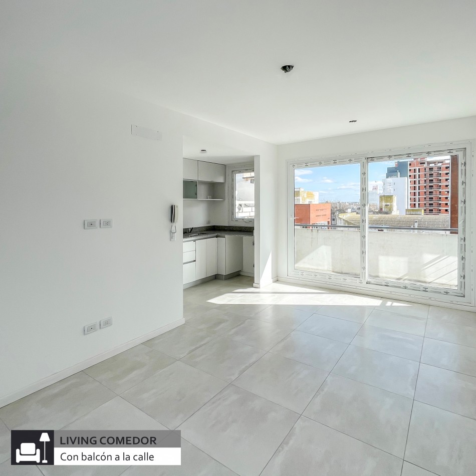 Departamento de 2 ambientes con cochera y balcon a la calle, a Estrenar!! En venta, Mar del Plata!