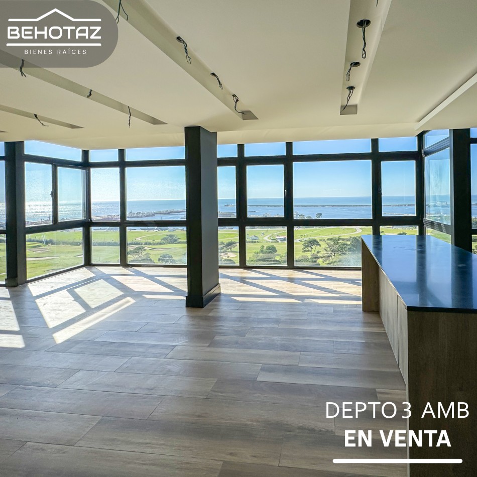 MODERNO PISO DE CATEGORIA CON VISTA PLENA AL GOLF Y AL MAR. MAR DEL PLATA.