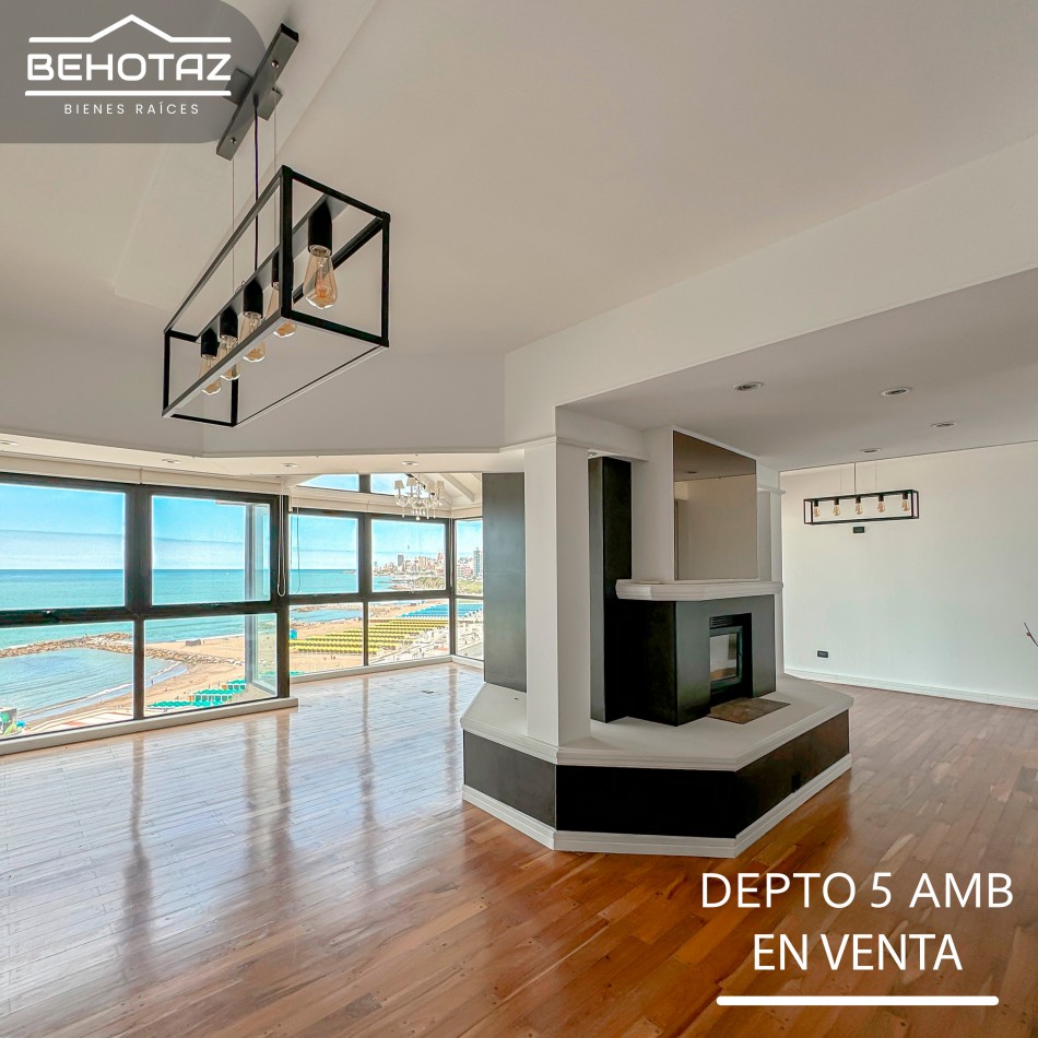 Excelente departamento en duplex de 5 ambientes con vista plena al mar. La Perla. Mar del Plata