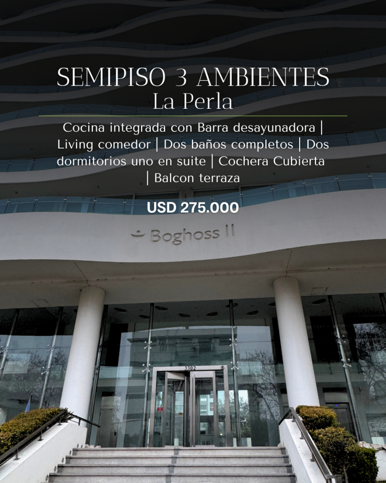 SEMIPISO DE TRES AMBIENTES EN LA PERLA. MAR DEL PLATA 