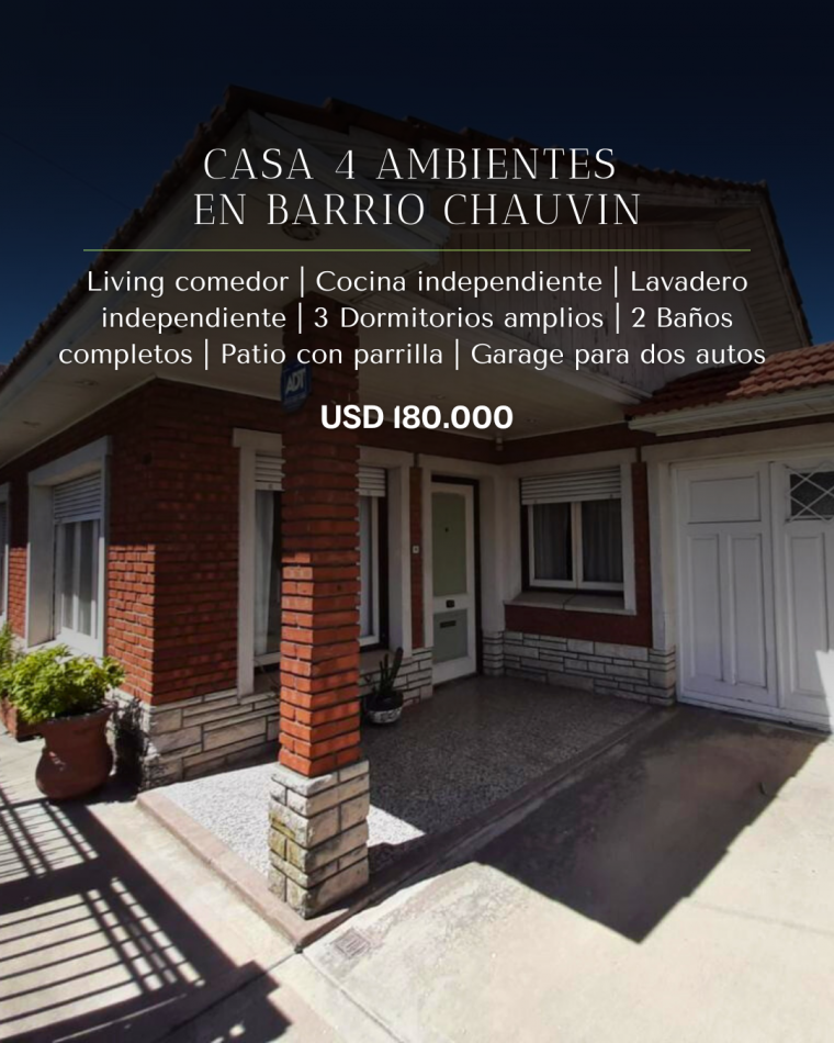 CHALET SOBRE AV PASO, BARRIO CHAUVIN  