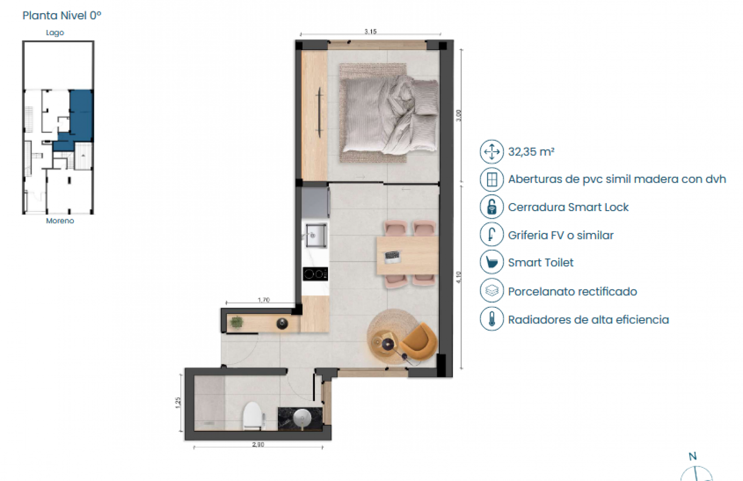 DEPARTAMENTOS 2 AMBIENTES EN VENTA EN BARILOCHE. EDIFICIO M276 - LUXURY APARTMENTS