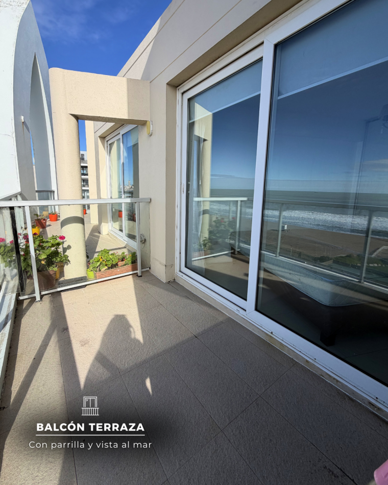 DEPARTAMENTO TRES AMBIENTES CON BALCON ATERRAZADO PARRILLA Y VISTA PLENA AL MAR 