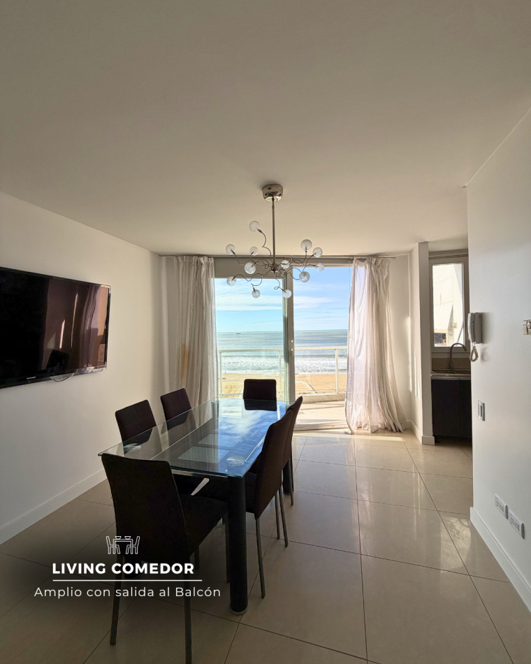 DEPARTAMENTO 3 AMBIENTES EN ALQUILER 24 MESES. VISTA PLENA AL MAR BALCON TERRAZA CON PARRILLA
