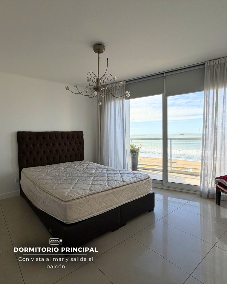 DEPARTAMENTO 3 AMBIENTES EN ALQUILER 24 MESES. VISTA PLENA AL MAR BALCON TERRAZA CON PARRILLA