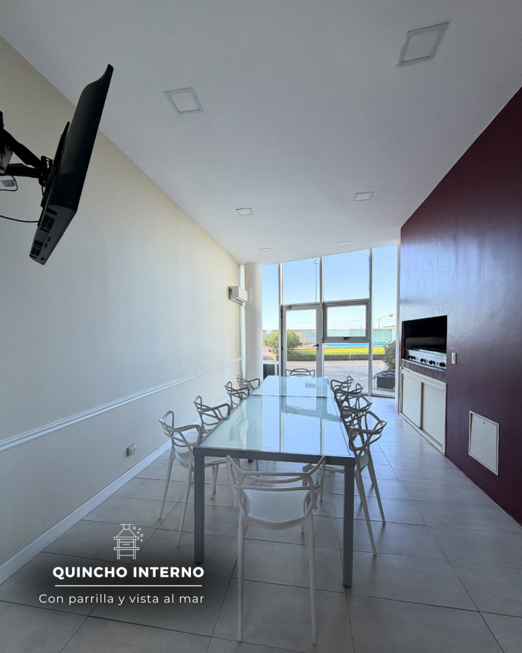 DEPARTAMENTO 3 AMBIENTES EN ALQUILER 24 MESES. VISTA PLENA AL MAR BALCON TERRAZA CON PARRILLA