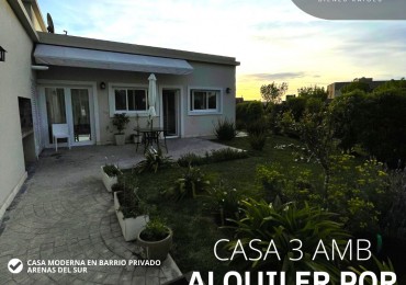 ()MODERNA CASA EN ALQUILER TEMPORARIO VERANO 2022-2023. BARRIO PRIVADO. MAR DEL PLATA