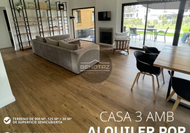 ()CASA EN BARRANCAS DE SAN BENITO, BARRIO PRIVADO. ALQUILER POR TEMPORADA. 3 AMBIENTES. CHAPADMALAL